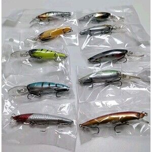 10 PCS 2 Treble Hooks Fishing Lures Crankbaits Jerk Bait Minnow Hooks  3.5" Long
